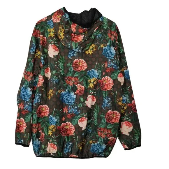 Reason Men's Black Floral Multi Color Hooded Windbreaker Jacket Size Lar… - Picture 3 of 8